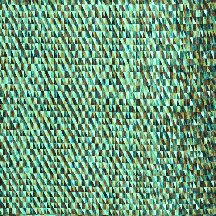 Square Abstract Turquoise Contemporary Rug, con2892turq