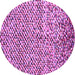 Round Machine Washable Abstract Purple Contemporary Area Rugs, wshcon2892pur