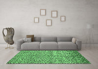 Machine Washable Abstract Emerald Green Contemporary Rug, wshcon2892emgrn