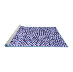 Sideview of Machine Washable Abstract Blue Contemporary Rug, wshcon2892blu
