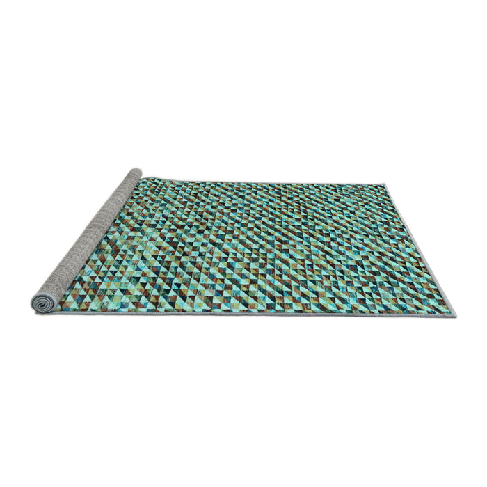Sideview of Machine Washable Abstract Light Blue Contemporary Rug, wshcon2892lblu