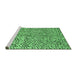 Sideview of Machine Washable Abstract Emerald Green Contemporary Area Rugs, wshcon2892emgrn