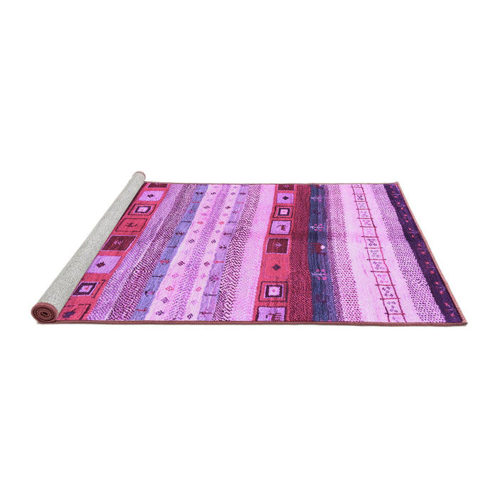 Sideview of Machine Washable Abstract Purple Contemporary Area Rugs, wshcon2893pur