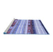 Sideview of Machine Washable Abstract Blue Contemporary Rug, wshcon2893blu