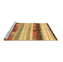 Sideview of Machine Washable Abstract Brown Contemporary Rug, wshcon2893brn