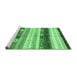 Sideview of Machine Washable Abstract Emerald Green Contemporary Area Rugs, wshcon2893emgrn