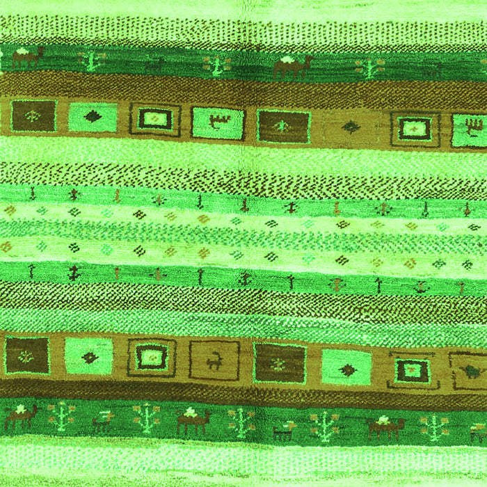 Serging Thickness of Machine Washable Abstract Green Contemporary Area Rugs, wshcon2893grn