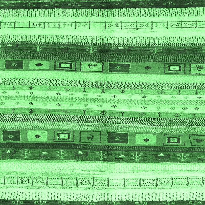 Square Machine Washable Abstract Emerald Green Contemporary Area Rugs, wshcon2893emgrn