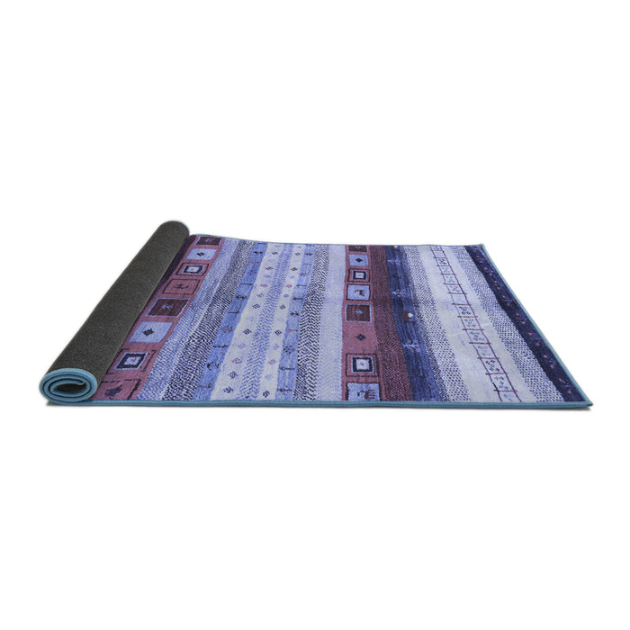 Sideview of Abstract Blue Contemporary Rug, con2893blu