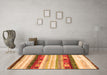 Machine Washable Abstract Orange Contemporary Area Rugs in a Living Room, wshcon2893org