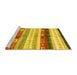 Sideview of Machine Washable Abstract Yellow Contemporary Rug, wshcon2893yw