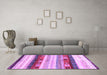 Machine Washable Abstract Purple Contemporary Area Rugs in a Living Room, wshcon2893pur