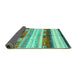 Sideview of Abstract Turquoise Contemporary Rug, con2893turq