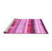 Sideview of Machine Washable Abstract Pink Contemporary Rug, wshcon2893pnk