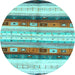 Round Machine Washable Abstract Light Blue Contemporary Rug, wshcon2893lblu