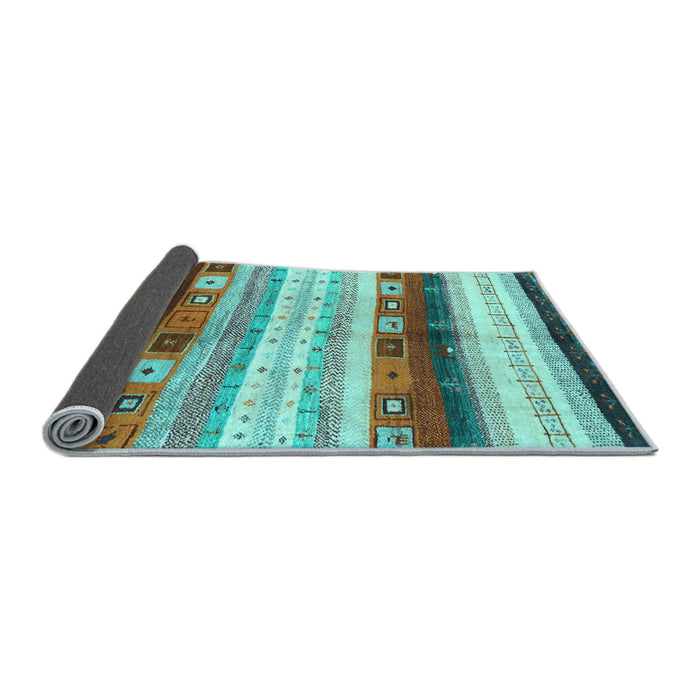 Sideview of Abstract Light Blue Contemporary Rug, con2893lblu