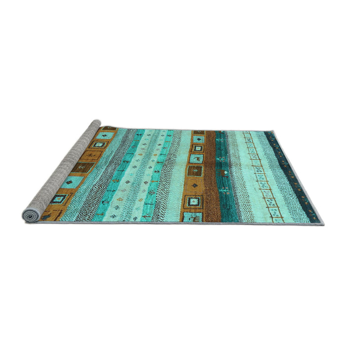 Sideview of Machine Washable Abstract Light Blue Contemporary Rug, wshcon2893lblu