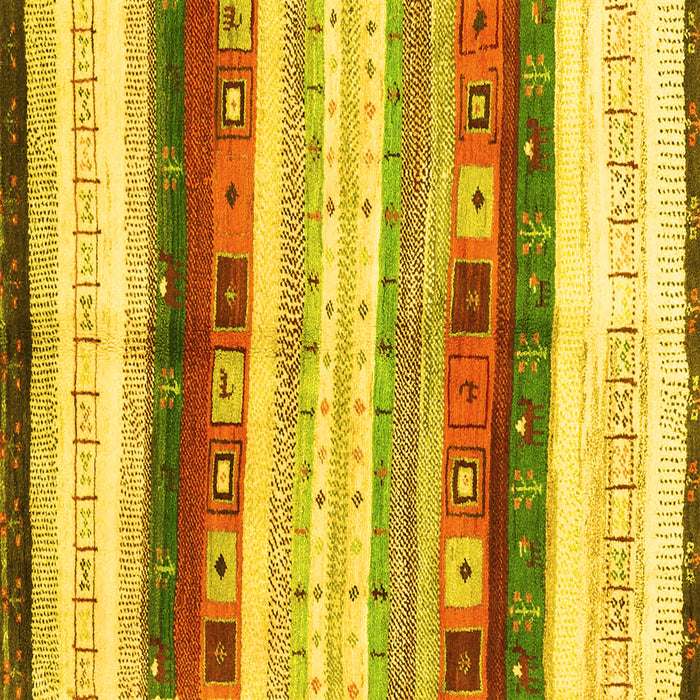 Square Abstract Yellow Contemporary Rug, con2893yw