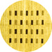 Round Solid Yellow Modern Rug, con2894yw