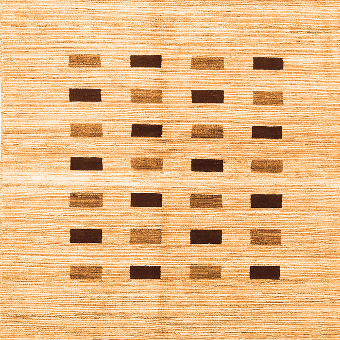 Round Machine Washable Solid Orange Modern Area Rugs, wshcon2894org