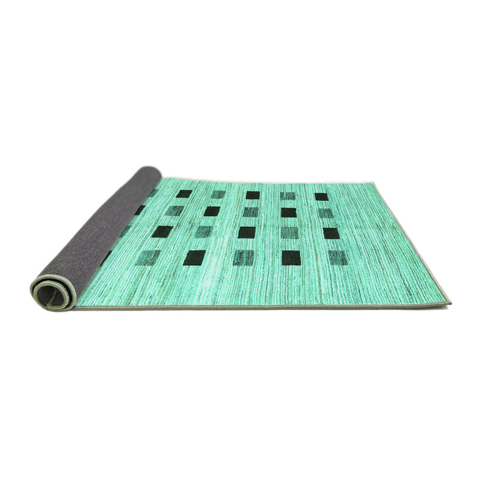 Sideview of Solid Turquoise Modern Rug, con2894turq
