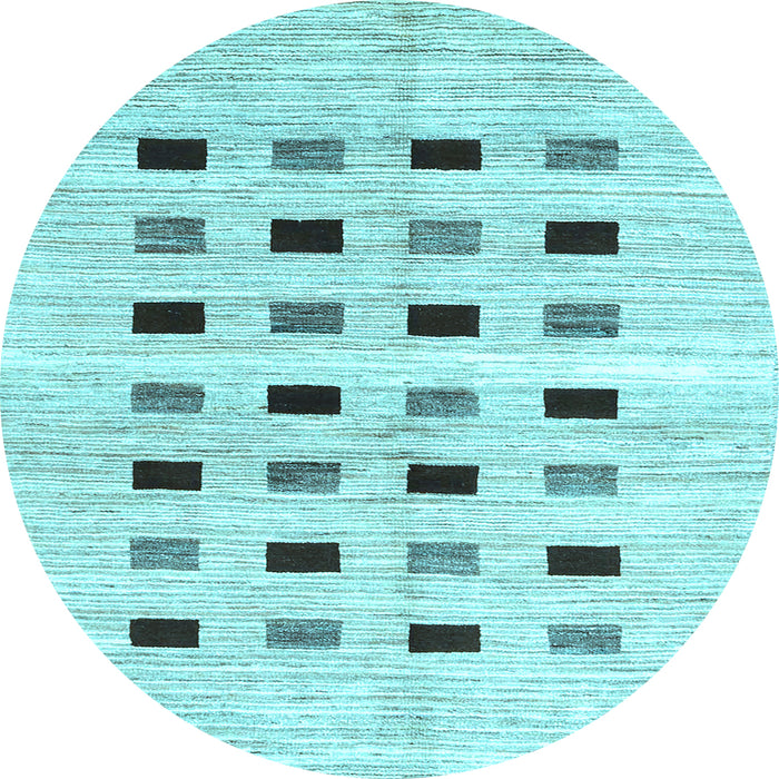 Round Solid Light Blue Modern Rug, con2894lblu