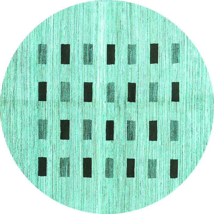Round Solid Turquoise Modern Rug, con2894turq