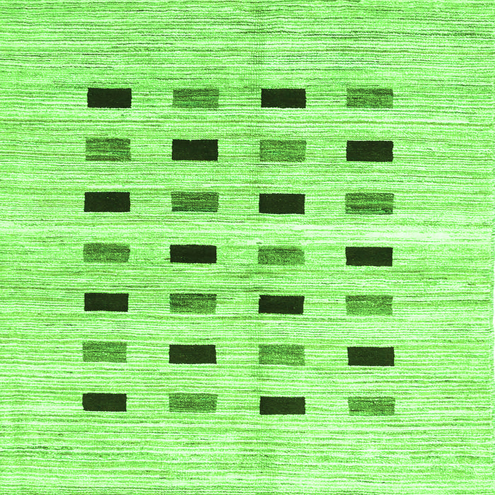 Serging Thickness of Solid Green Modern Rug, con2894grn