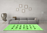 Machine Washable Solid Green Modern Rug, wshcon2894grn