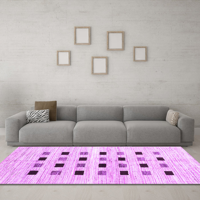 Machine Washable Solid Purple Modern Area Rugs in a Living Room, wshcon2894pur