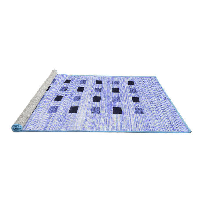 Sideview of Machine Washable Solid Blue Modern Rug, wshcon2894blu