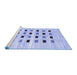 Sideview of Machine Washable Solid Blue Modern Rug, wshcon2894blu