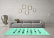 Machine Washable Solid Turquoise Modern Area Rugs in a Living Room,, wshcon2894turq