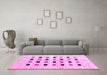 Machine Washable Solid Pink Modern Rug in a Living Room, wshcon2894pnk