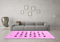 Machine Washable Solid Pink Modern Rug, wshcon2894pnk