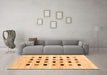 Machine Washable Solid Orange Modern Area Rugs in a Living Room, wshcon2894org
