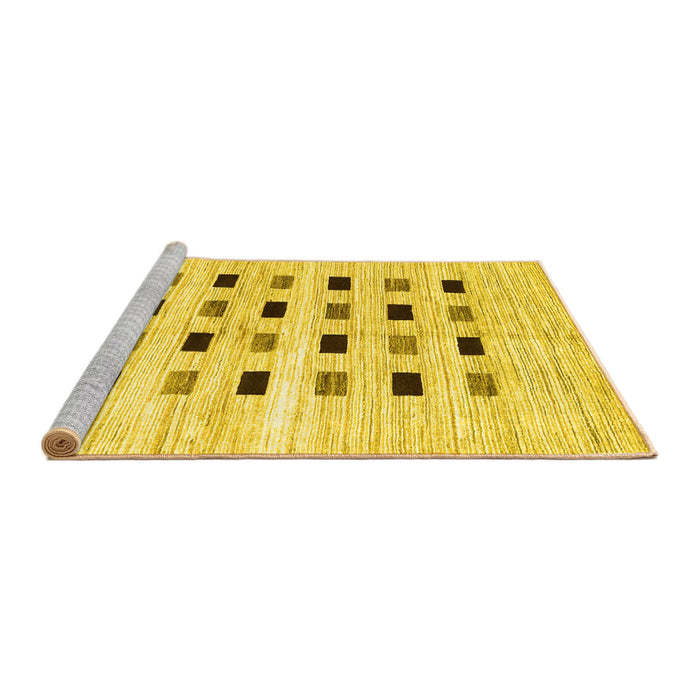 Sideview of Machine Washable Solid Yellow Modern Rug, wshcon2894yw
