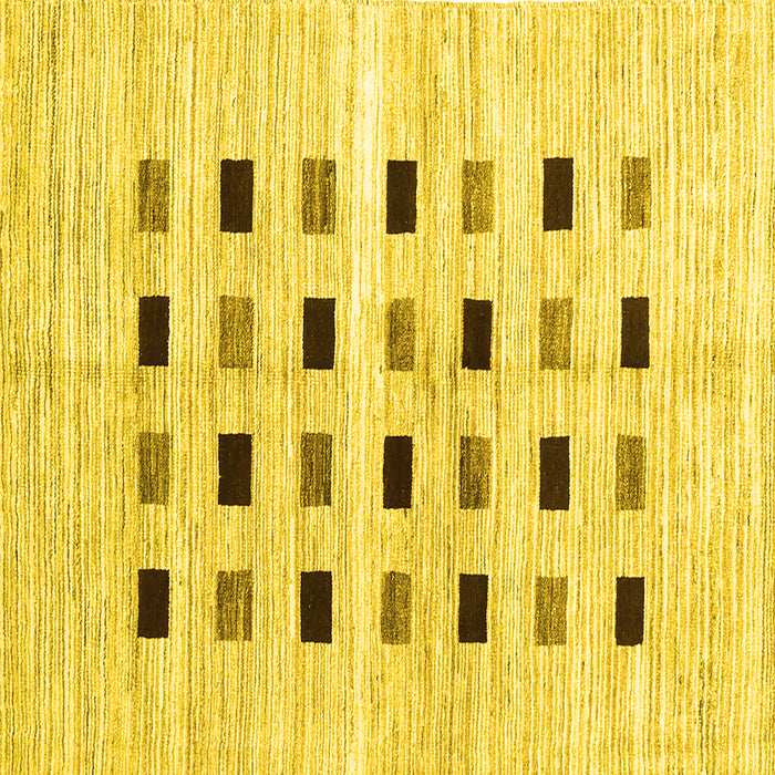 Square Solid Yellow Modern Rug, con2894yw