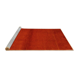 Sideview of Machine Washable Abstract Yellow Contemporary Rug, wshcon2895yw