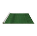 Sideview of Machine Washable Abstract Emerald Green Contemporary Area Rugs, wshcon2895emgrn