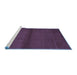 Sideview of Machine Washable Abstract Blue Contemporary Rug, wshcon2895blu