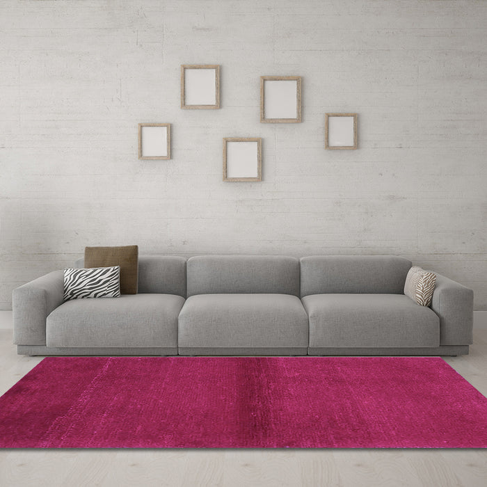Machine Washable Abstract Purple Contemporary Area Rugs in a Living Room, wshcon2895pur