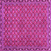 Square Machine Washable Abstract Pink Contemporary Rug, wshcon2896pnk