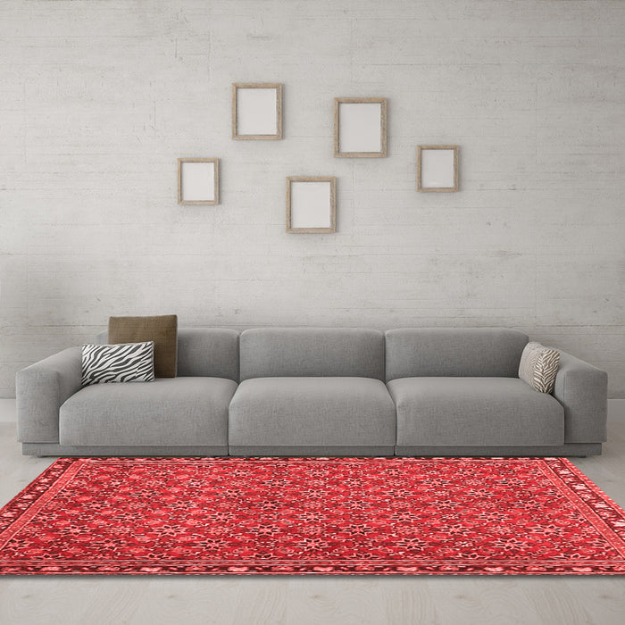 Contemporary Red Washable Rugs