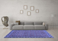 Machine Washable Abstract Blue Contemporary Rug, wshcon2896blu