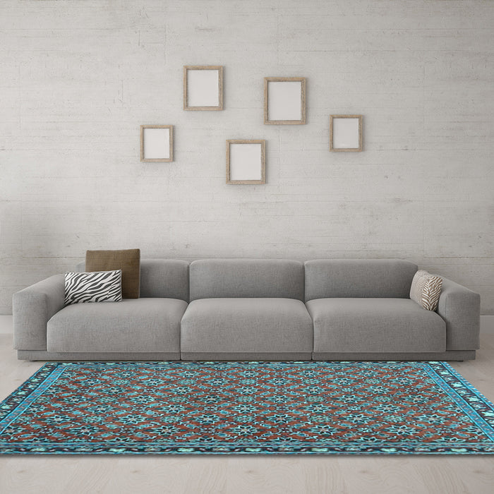 Machine Washable Abstract Light Blue Contemporary Rug in a Living Room, wshcon2896lblu