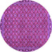 Round Machine Washable Abstract Purple Contemporary Area Rugs, wshcon2896pur