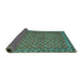 Sideview of Abstract Turquoise Contemporary Rug, con2896turq