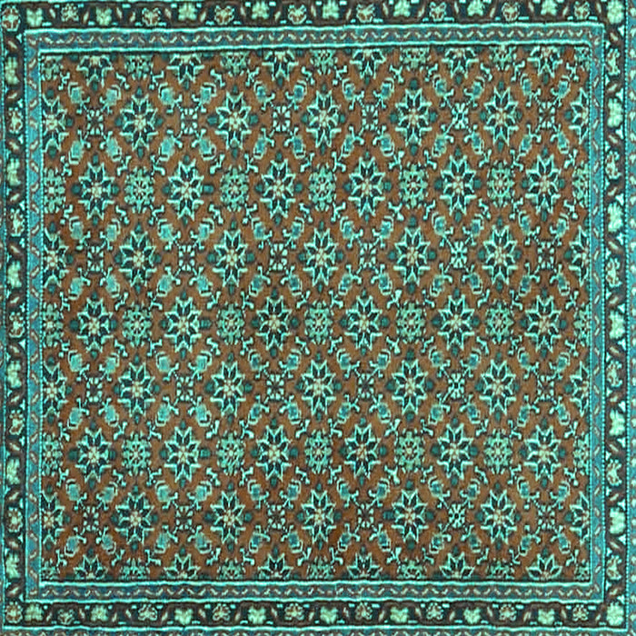 Square Abstract Turquoise Contemporary Rug, con2896turq