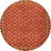 Square Abstract Orange Contemporary Rug, con2896org